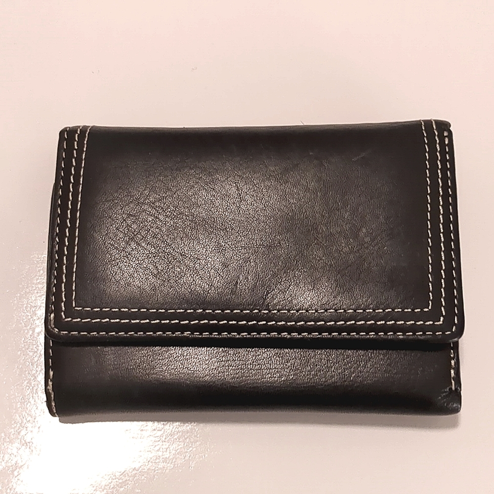 Black Leather Wallet 19 Card Slots